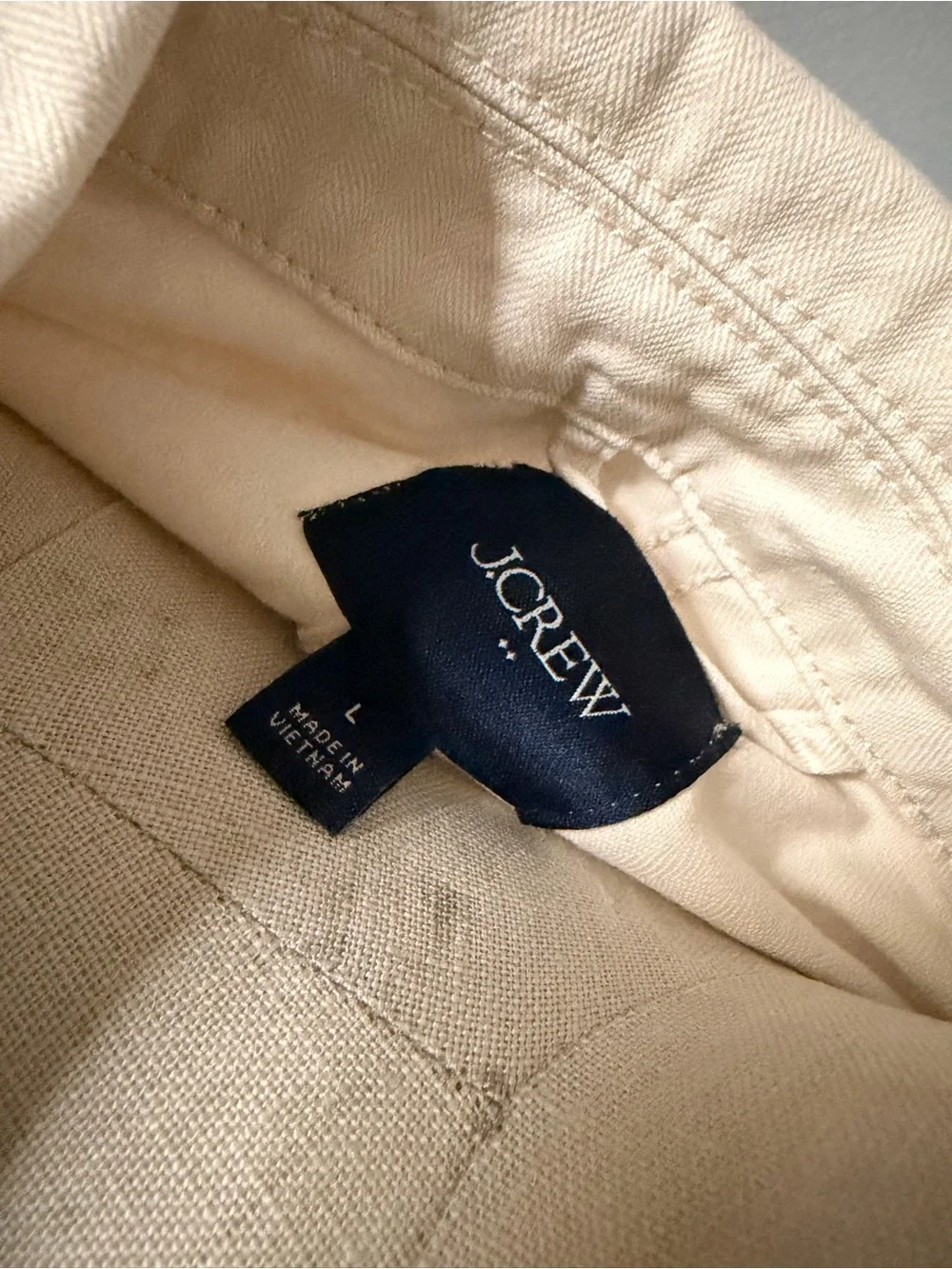 J. Crew Men's Light Cream Button-Front Utility Jacket